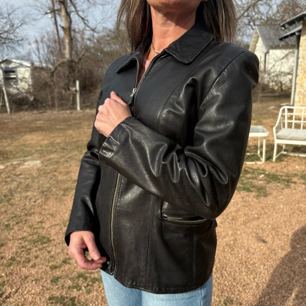 ANN TAYLOR LEATHER JACKET 12 - Picture 15 of 16